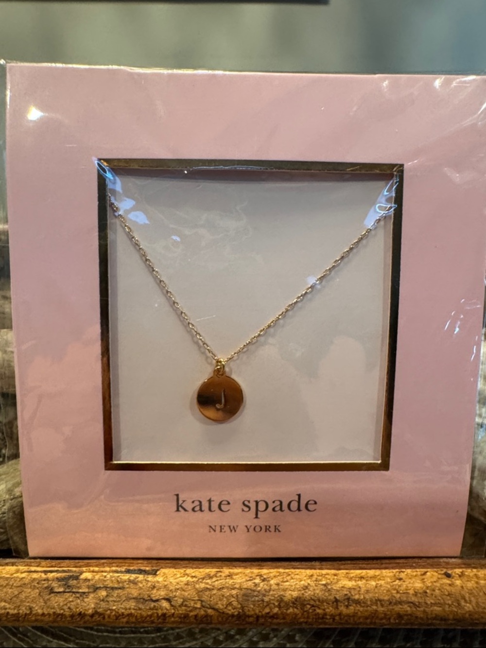 kate spade gold initial pendant necklace - J